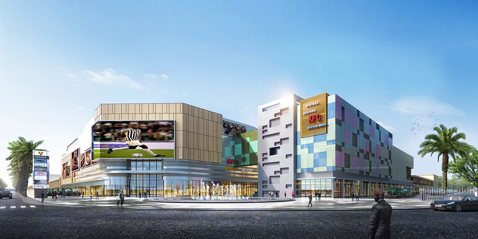 主力店商务楼入口透视图